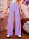 Zipper Fly Fold Pleated Palazzo Pants