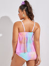 Plus Tie Dye Wash Sheer Bikini Swimsuit