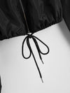 Zip Up Drawstring Hem Hooded Jacket