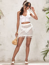 Tassel Open Knit Bikini Cover Up Skirt