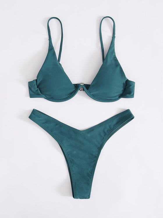 Plain Push Up Bikini Swimsuit