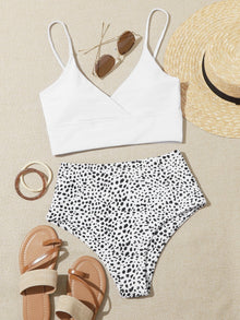  Dalmatian High Waisted Bikini Swimsuit