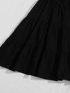 Tie Neck Ruched Bust Puff Sleeve Tiered Dress