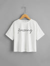 Girls Letter Graphic Drop Shoulder Tee