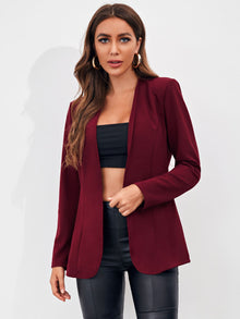  Open Front Solid Blazer