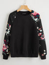 Raglan Sleeve Floral Pullover