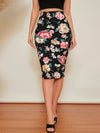 Floral Print Pencil Skirt