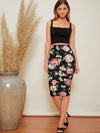 Floral Print Pencil Skirt