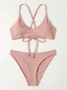  Plain Cheeky Bikini Swimsuit