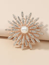 1pc Rhinestone Faux Pearl Brooch