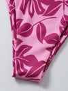 Plant Print Bandeau Tie Side Bikini Swimsuit