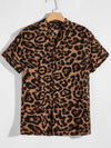 Men Leopard Button Front Shirt