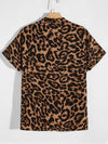 Men Leopard Button Front Shirt