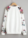 Raglan Sleeve Floral Pullover