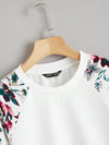 Raglan Sleeve Floral Pullover