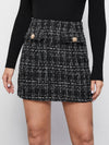 High Waist Plaid Tweed Skirt