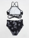 Chinese Dragon Print High Waisted Bikini Swimsuit