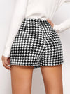 Wrap Front Houndstooth Skort