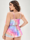 Plus Tie Dye Flounce Bikini Swimsuit