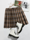 Plus Tartan Pleated Hem Skirt