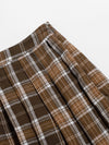 Plus Tartan Pleated Hem Skirt