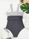 Striped Knot Side One Piece Swimsuit