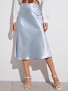 BAE Zipper Side Solid Satin Skirt