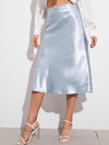 BAE Zipper Side Solid Satin Skirt