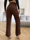 Solid High Rise Tailored Pants