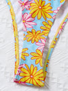 Floral Triangle Tie Side Bikini Swimsuit