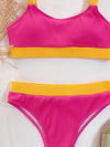 Rib Contrast Trim Bikini Swimsuit