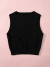 Girls V neck Geo Sweater Vest Without Tee