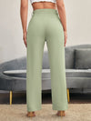 Solid High Rise Tailored Pants