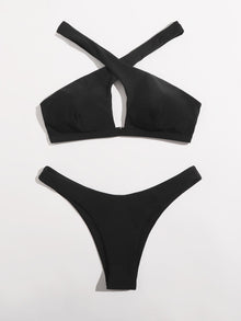  Crisscross High Cut Bikini Swimsuit