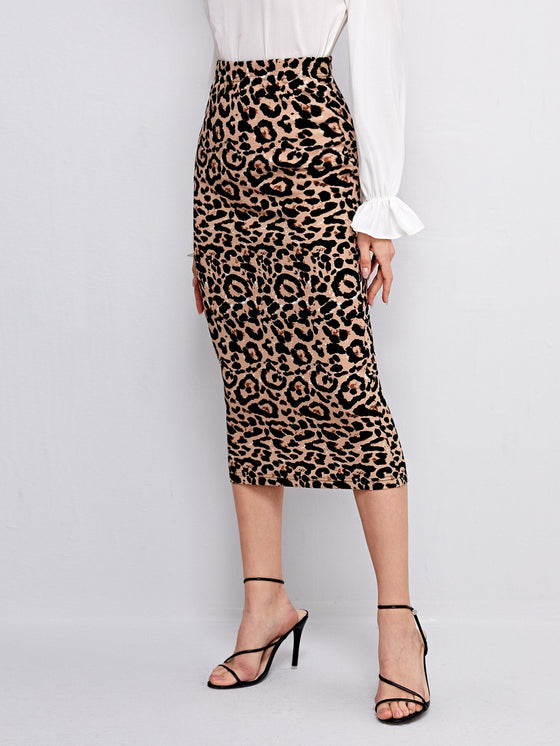 Leopard Pencil Skirt