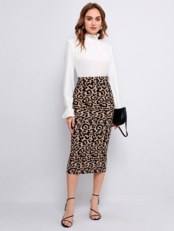 Leopard Pencil Skirt