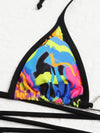 3pack Fire Print Triangle Bikini Swimsuit