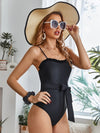 Knot Front Frill One Piece Swimsuit