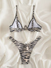 Zebra Stripe Underwired Bikini Swimsuit