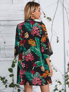 Open Front Tropical Print Kimono