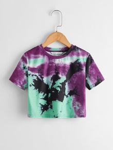  Girls Tie Dye Crop Tee