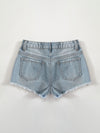 Girls Ripped Detail Denim Shorts