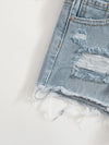 Girls Ripped Detail Denim Shorts