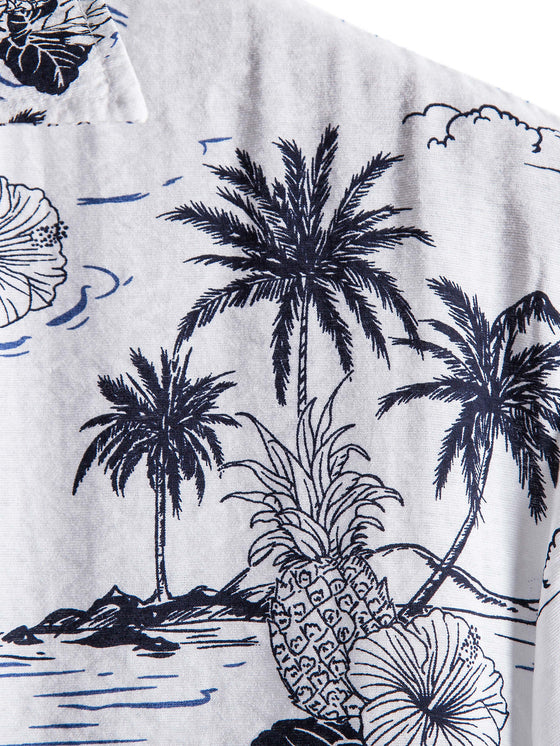 Men Palm Tree And Pineapple Print Shirt