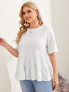 Plus Ruffle Hem Solid Tee