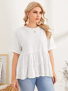 Plus Ruffle Hem Solid Tee