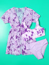 3pack Girls Tie Dye Bikini Swimsuit Kimono