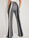 Graphic Print Flare Leg Pants