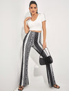 Graphic Print Flare Leg Pants