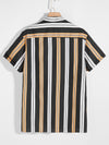 Men Vertical Striped Button Up Shirt Without Tee